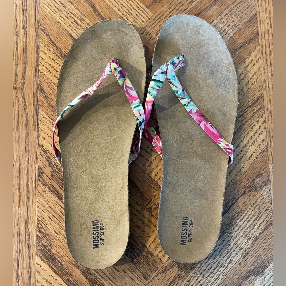 Mossimo Leather & Cork Tropical Sandals - Size 11